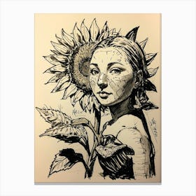 Sunflower Girl 2 Canvas Print