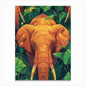 Elephants In The Jungle Canvas Print