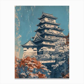 Himeji Castle Mid Century Modern Canvas Print