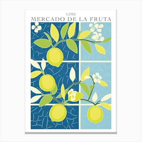 Mercado De La Fruta Lime Illustration 3 Poster Canvas Print