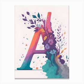 Colorful Letter A Illustration 123 Canvas Print