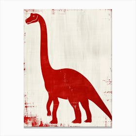 Red Brachiosaurus Dinosaur 4 Canvas Print