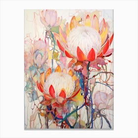 Abstract Flower Painting Protea 2 Canvas Print