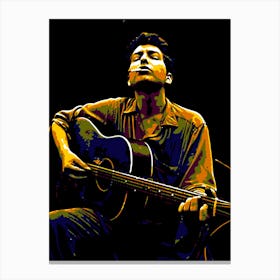 Bob Dylan American Musician Legend In Pop Art Canvas Print