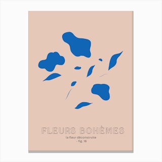 Fleur Bohemes Boho Flowers Blue Canvas Print