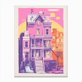 Brooklyn In Risograph Style 1 Canvas Print