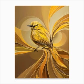 Abstract golden bird with swirls Canvas Print