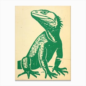 Green Iguana Bold Block 1 Canvas Print