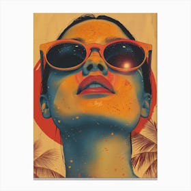 Sexy Girl In Sunglasses Canvas Print