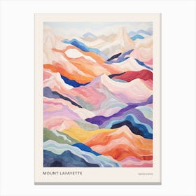 Mount Lafayette United States Colourful Mountain Illustration Poster Canvas Print