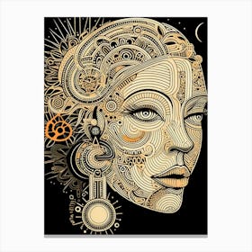 Abstract Illustration Of A Woman And The Cosmos 32 Canvas Print