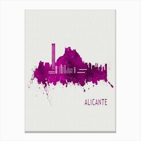 Alicante Spain City Purple Canvas Print