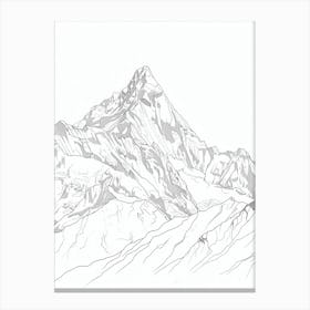 Makalu Nepal China Line Drawing 3 Canvas Print