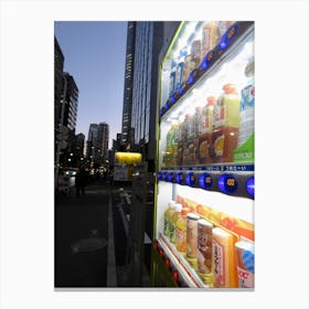 Vending Machine In Tokyo City Japan Night Canvas Print