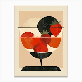 Abstract Geometric Minimalist Strawberry Jelly Canvas Print
