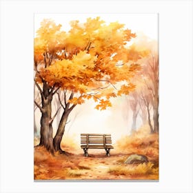 Cute Autumn Fall Scene 68 Canvas Print