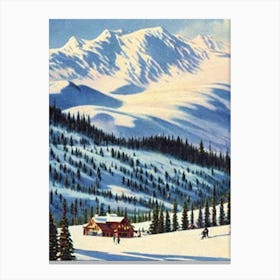 Heavenly, Usa Ski Resort Vintage Landscape 1 Skiing Poster Canvas Print
