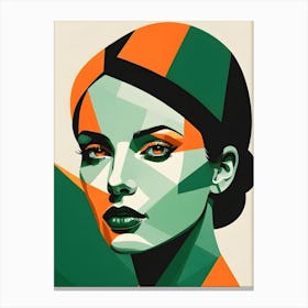 Geometric Woman Portrait Pop Art (65) Canvas Print