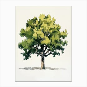 Oak Tree Pixel Illustration 2 Canvas Print