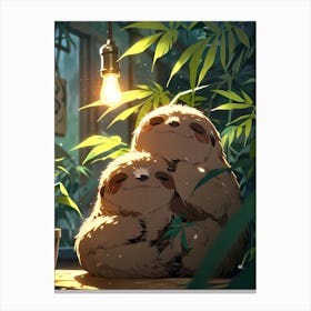 Cute Sloths Canvas Print