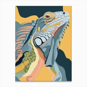 Blue Iguana Modern Illustration 1 Canvas Print