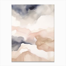 Watercolour Abstract Pink And Beige 2 Canvas Print