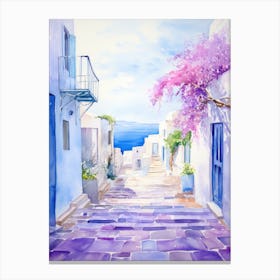 Watercolor Of Greece Canvas Print