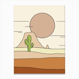 Cactus In The Desert 2 Canvas Print