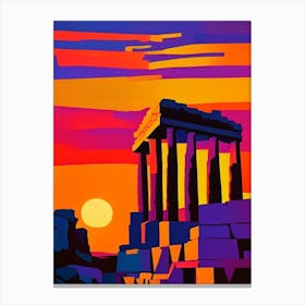 The Acropolis Geometric Sunset Canvas Print