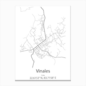 Vinales,Cuba Minimalist Map Canvas Print