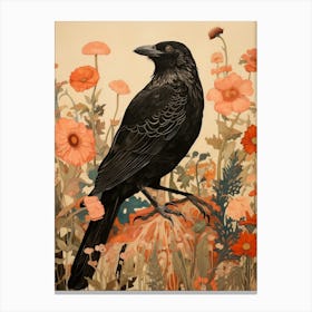 Raven 2 Detailed Bird Painting Canvas Print