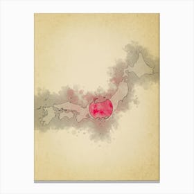 Japan Flag Vintage Canvas Print