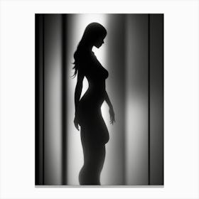 Silhouette Of A Woman In A Hallway Canvas Print