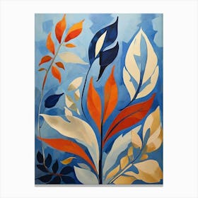 Abstract Leaves art print Canvas Print