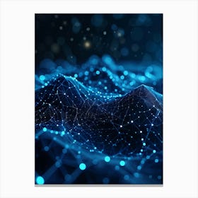 Abstract Digital Datum Web Displaying A Three Dimensional Mesh Of Connections Symbolizing Ai Networ (1) Canvas Print