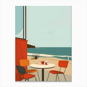 Cafe At The Beach Canvas Print