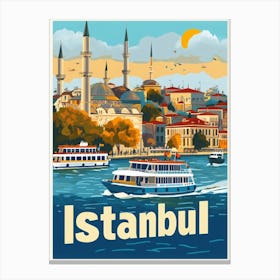 Aihrgdesign A 1970s Inspired Travel Poster For Istanbul Canvas Print