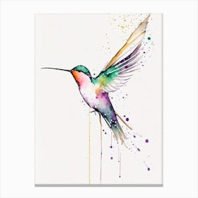Hummingbird 1 Symbol Minimal Watercolour Canvas Print