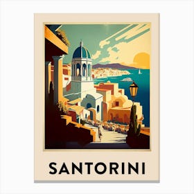 Santorini Vintage Travel Poster Canvas Print