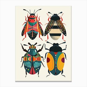 Colourful Insect Illustration Beetle 7 Canvas Print