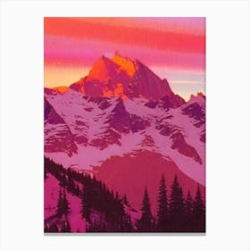 The Rocky Mountains Retro Sunset 2 Canvas Print