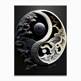Close Up Yin and Yang Illustration Canvas Print