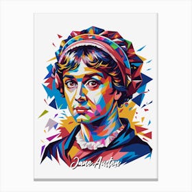 Jane Austen 01 Portrait WPAP Pop Art Canvas Print