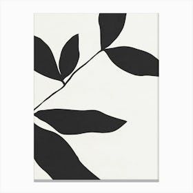 Black And White Leaf 01 Canvas Print