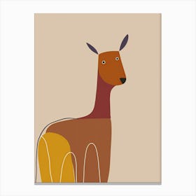 Kangaroo - Boho, Line Art 3 Canvas Print