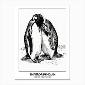 Penguin Preening Their Feathers Poster 5 Canvas Print