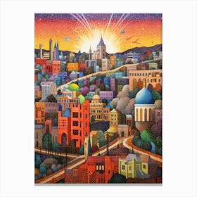 Tacoma Museum District Pointillism 27 Canvas Print