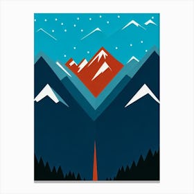 Adelboden, Switzerland Modern Illustration Skiing Poster Canvas Print
