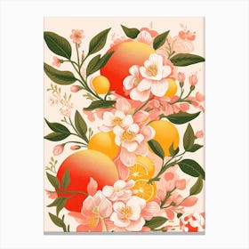 Oranges And Flowers Canvas Print