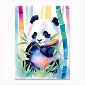 Panda BearIn Bamboo Forest Canvas Print